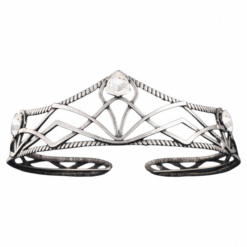 Rhinestone Wedding Headdress Alloy Colorful Crystals Geometric Headband Crystal Ornament