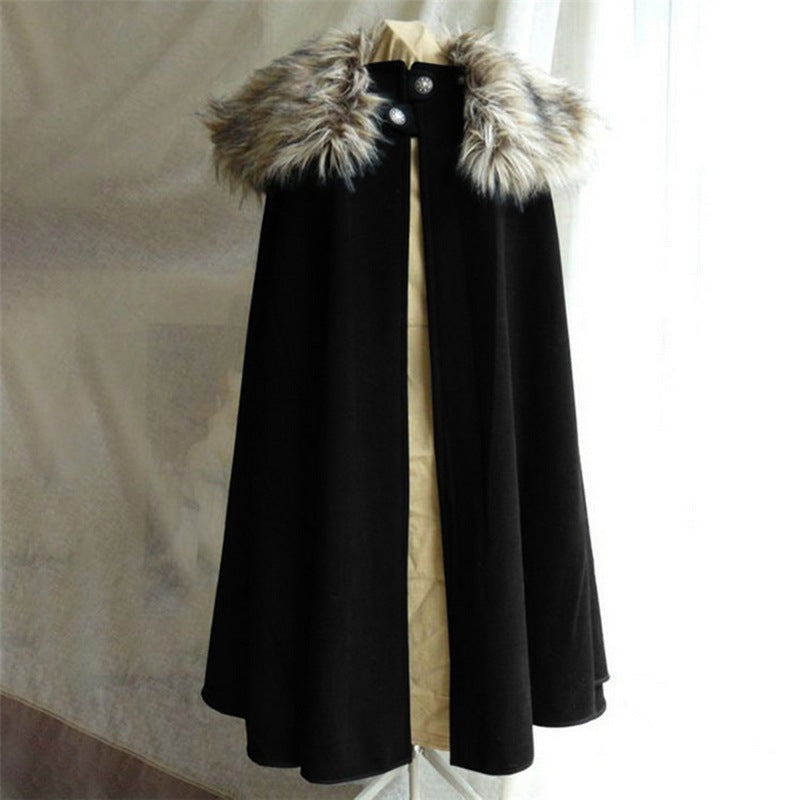 Renaissance fur collar cloak