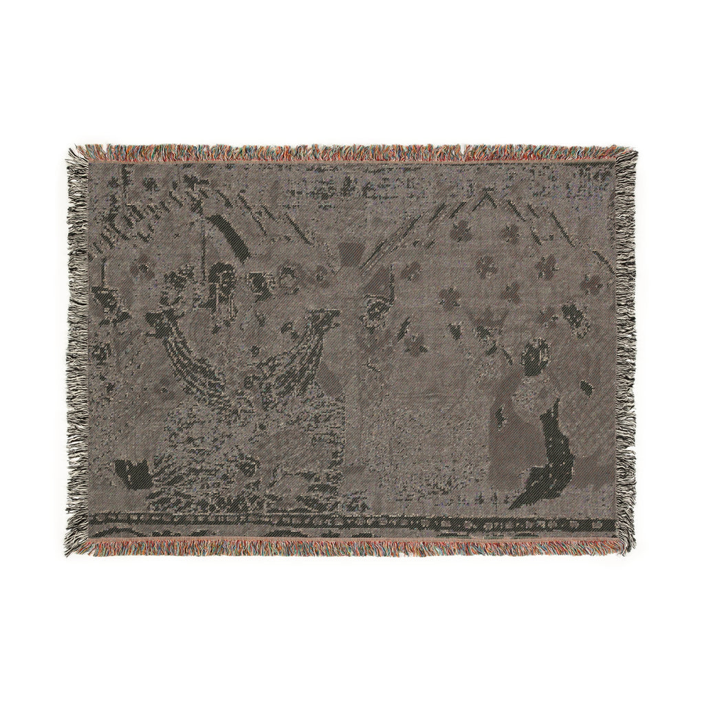 Woven Blanket Tapestry Throw, Christian Icon Nicholas of Myra and Emperor Constantine