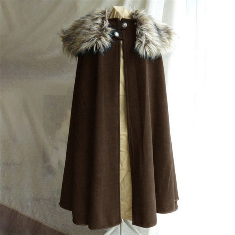 Renaissance fur collar cloak