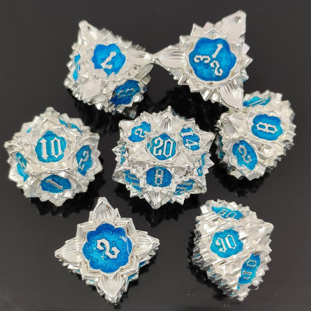 Metal Lotus Dice Polyhedron Board Game