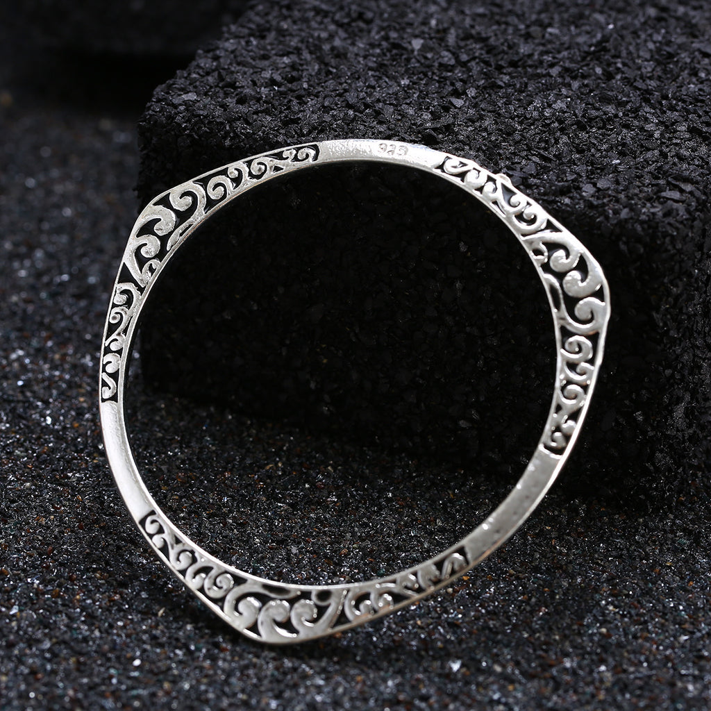 Silver bangle bracelet