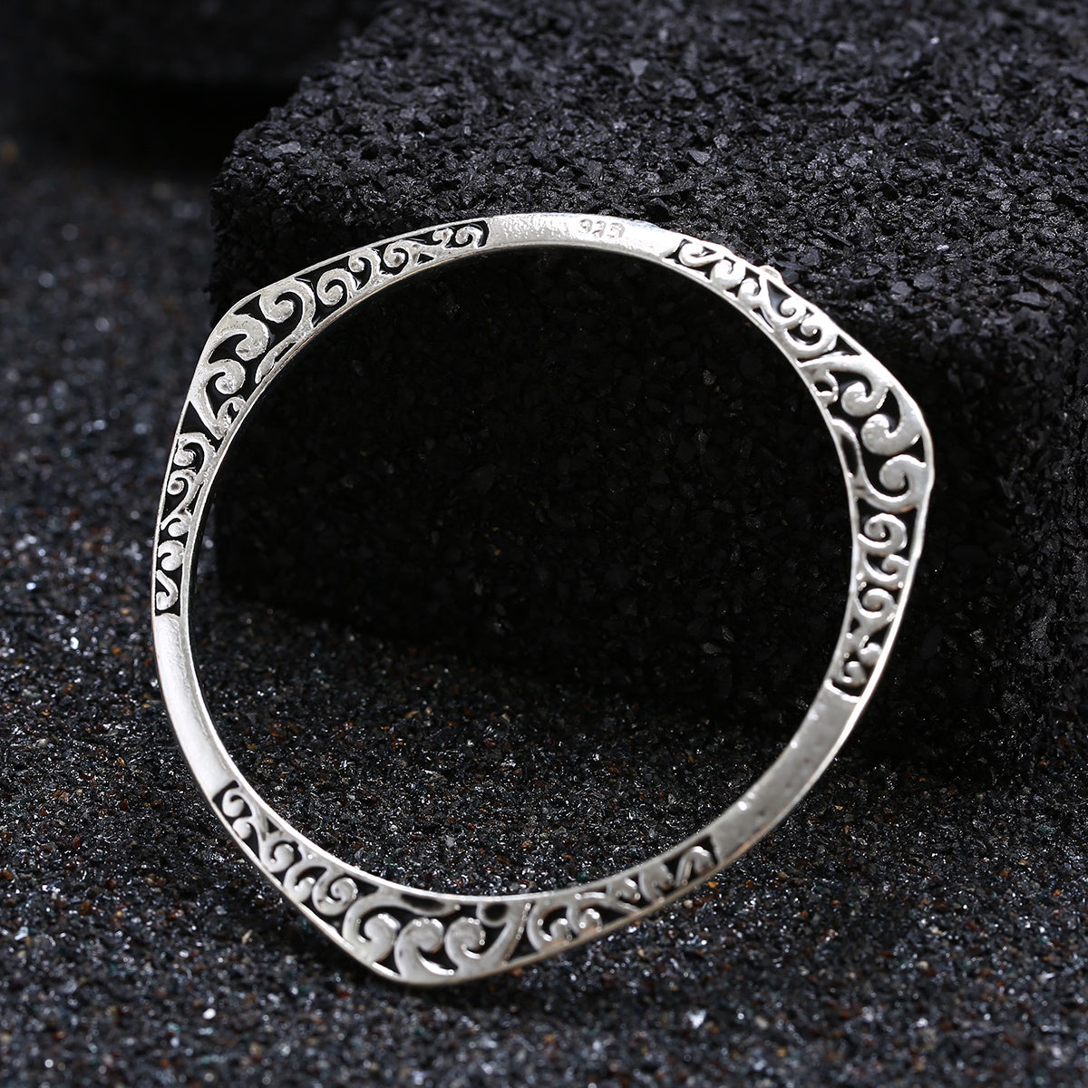Silver bangle bracelet