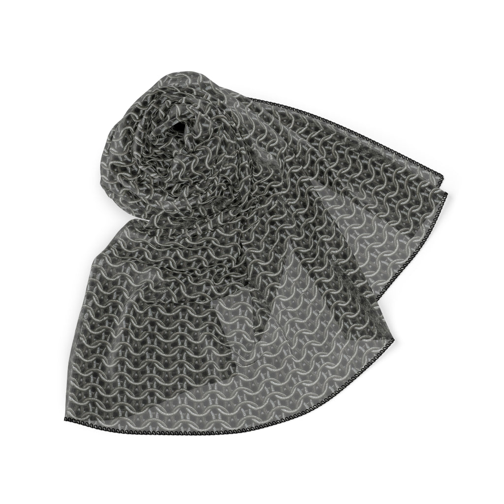 Chain Mail Poly Scarf - Lightweight Fashion Accessory, Unique Gift for Fashionistas, Versatile Neck Wrap, Fantasy Costume, Medieval Inspired