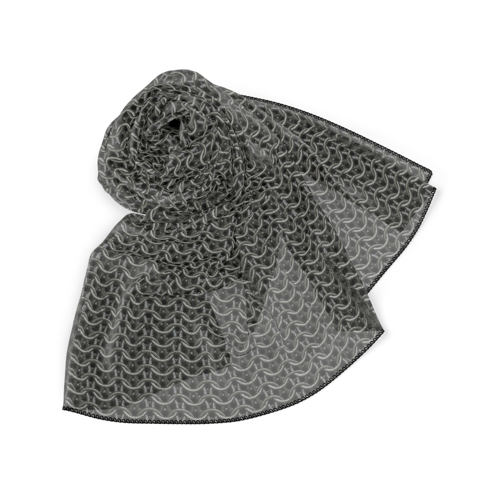 Chain Mail Poly Scarf - Lightweight Fashion Accessory, Unique Gift for Fashionistas, Versatile Neck Wrap, Fantasy Costume, Medieval Inspired