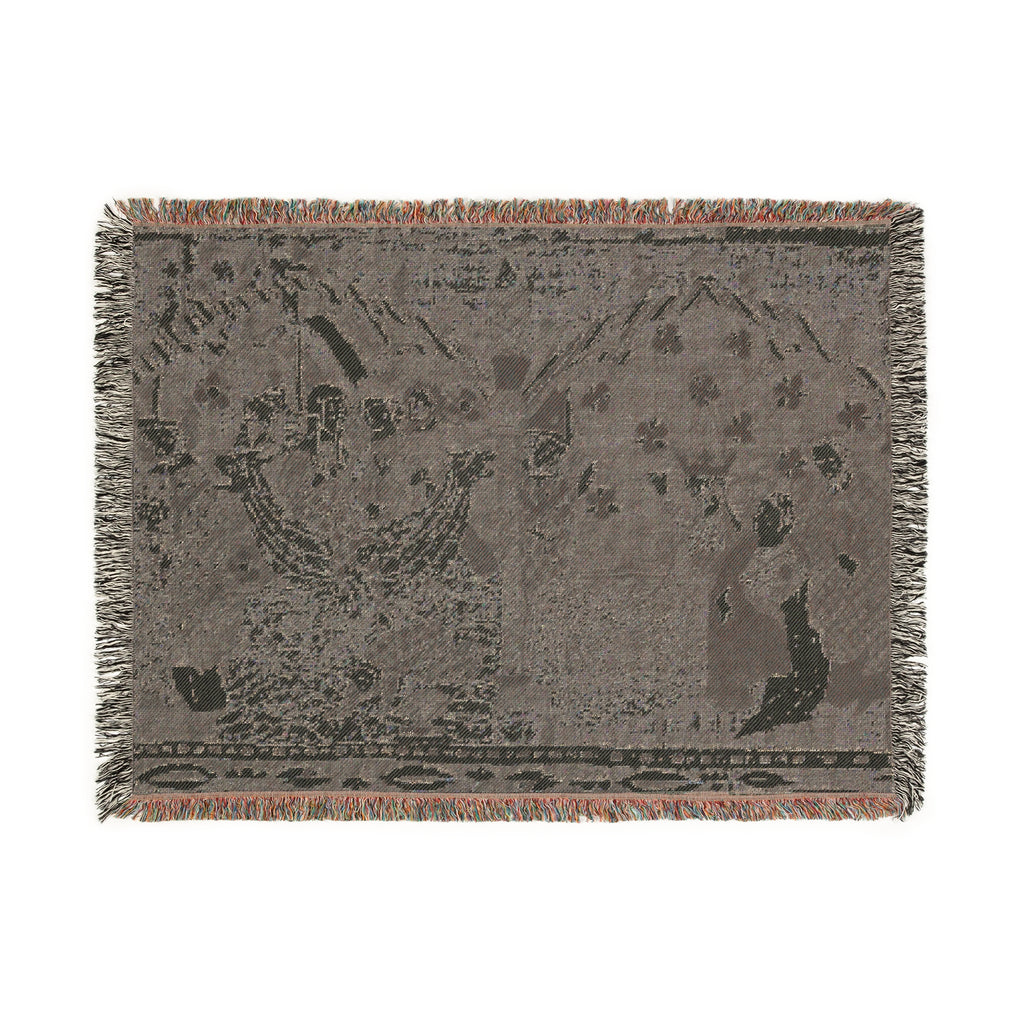 Woven Blanket Tapestry Throw, Christian Icon Nicholas of Myra and Emperor Constantine