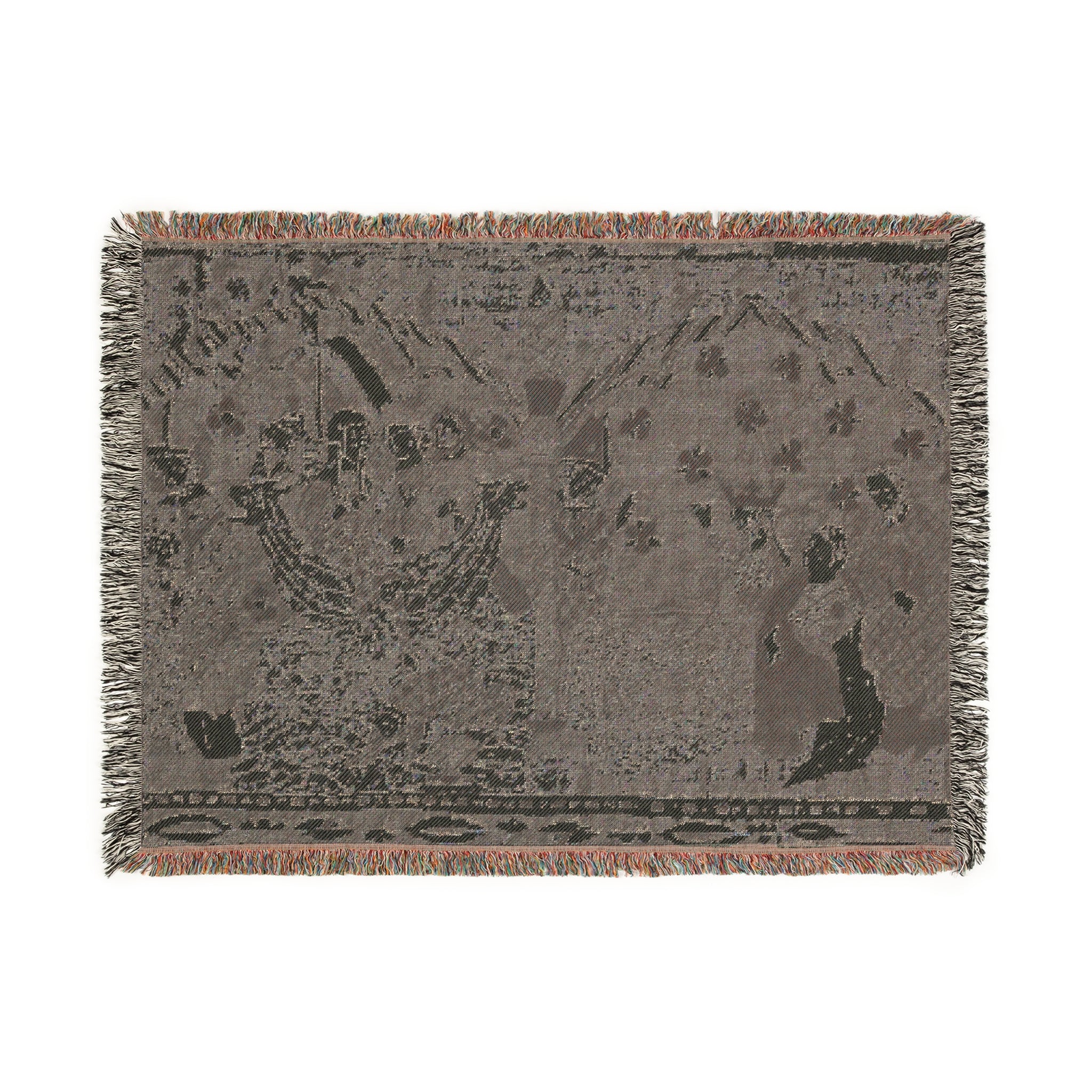 Woven Blanket Tapestry Throw, Christian Icon Nicholas of Myra and Emperor Constantine