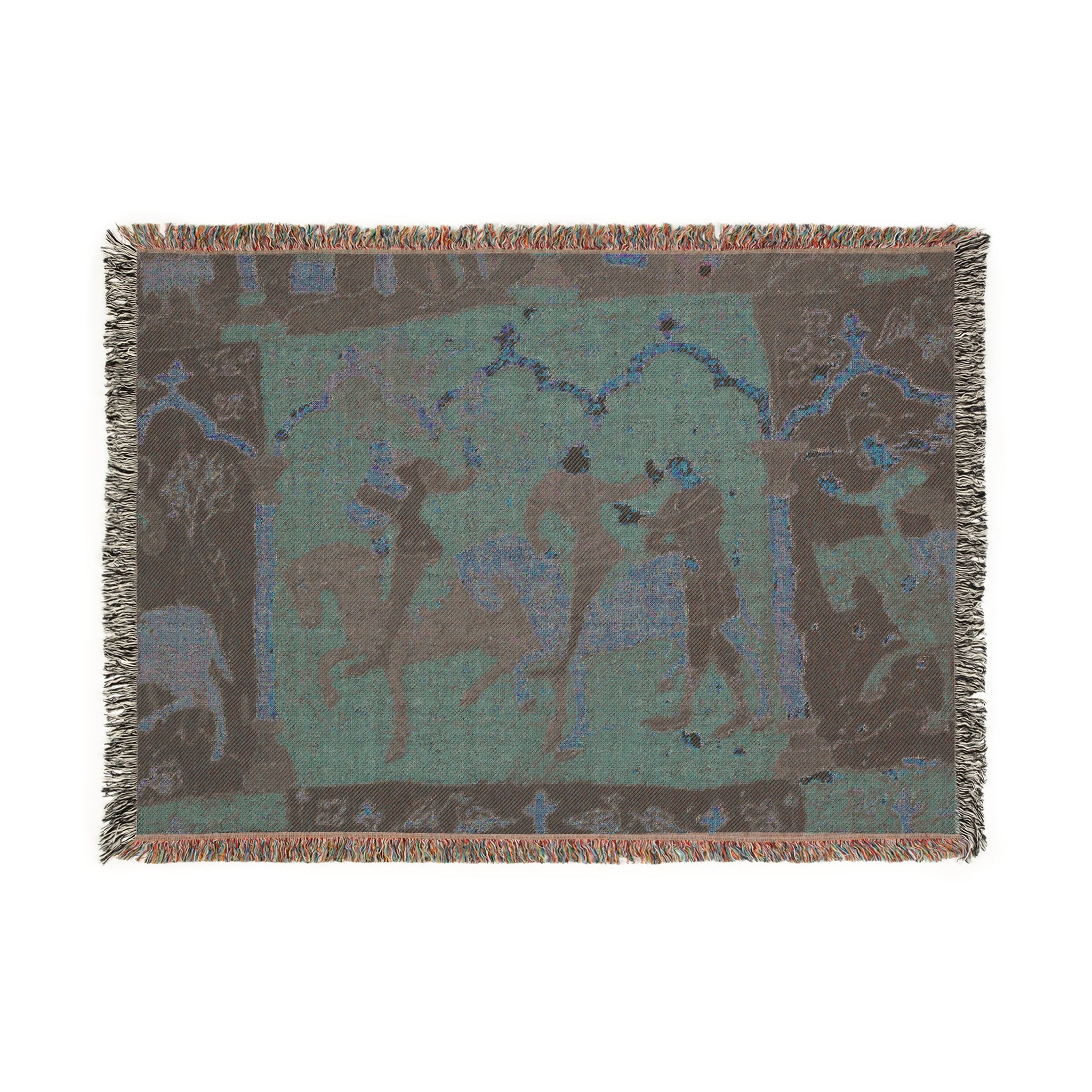 Woven Tapestry Throw Blanket of "Tristan Journeying to Ireland", Gift for Art Lovers, Cozy Home Accent