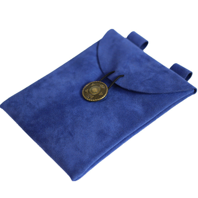 Medieval Renaissance Leather Black Suede Bag