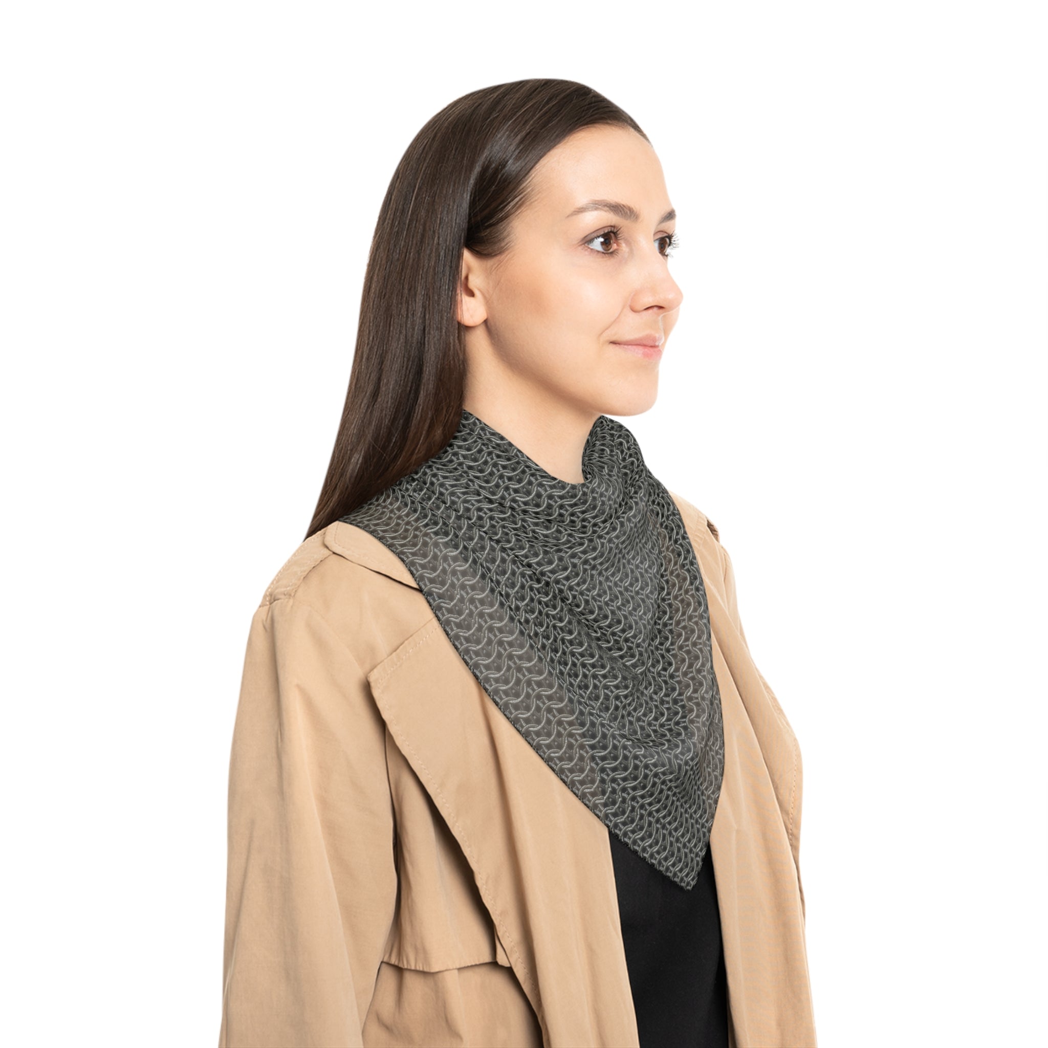 Chain Mail Poly Scarf - Lightweight Fashion Accessory, Unique Gift for Fashionistas, Versatile Neck Wrap, Fantasy Costume, Medieval Inspired