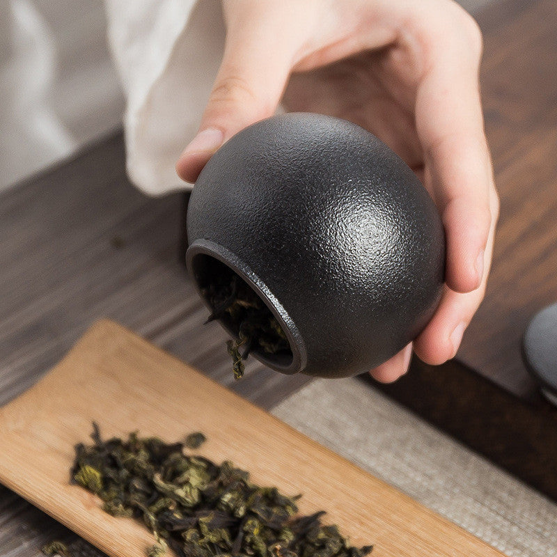 Stoneware Tea Caddy Gift Box Ceramic Storage Tank Ceramic Airtight Pot Tea Storage Tank