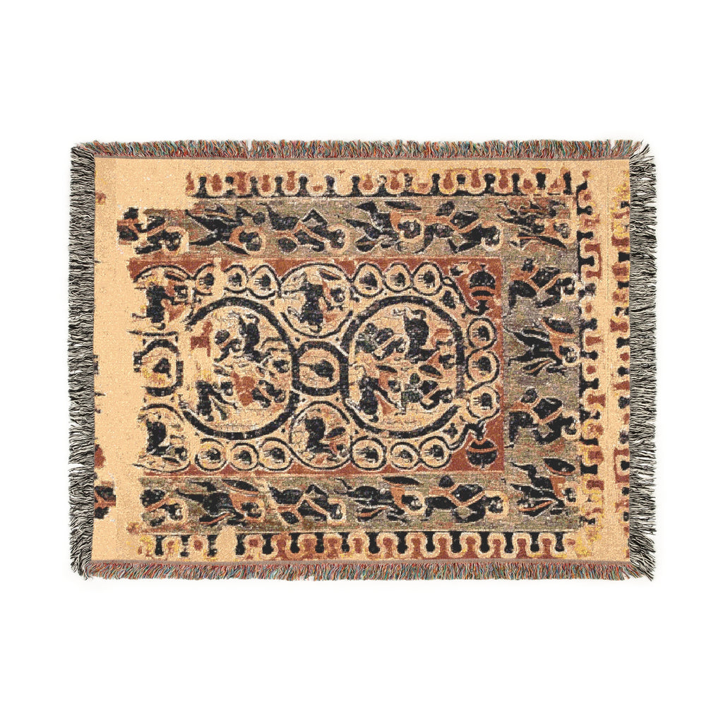 Woven Blanket, "Grapes Vines from Vases" Coptic Tapestry