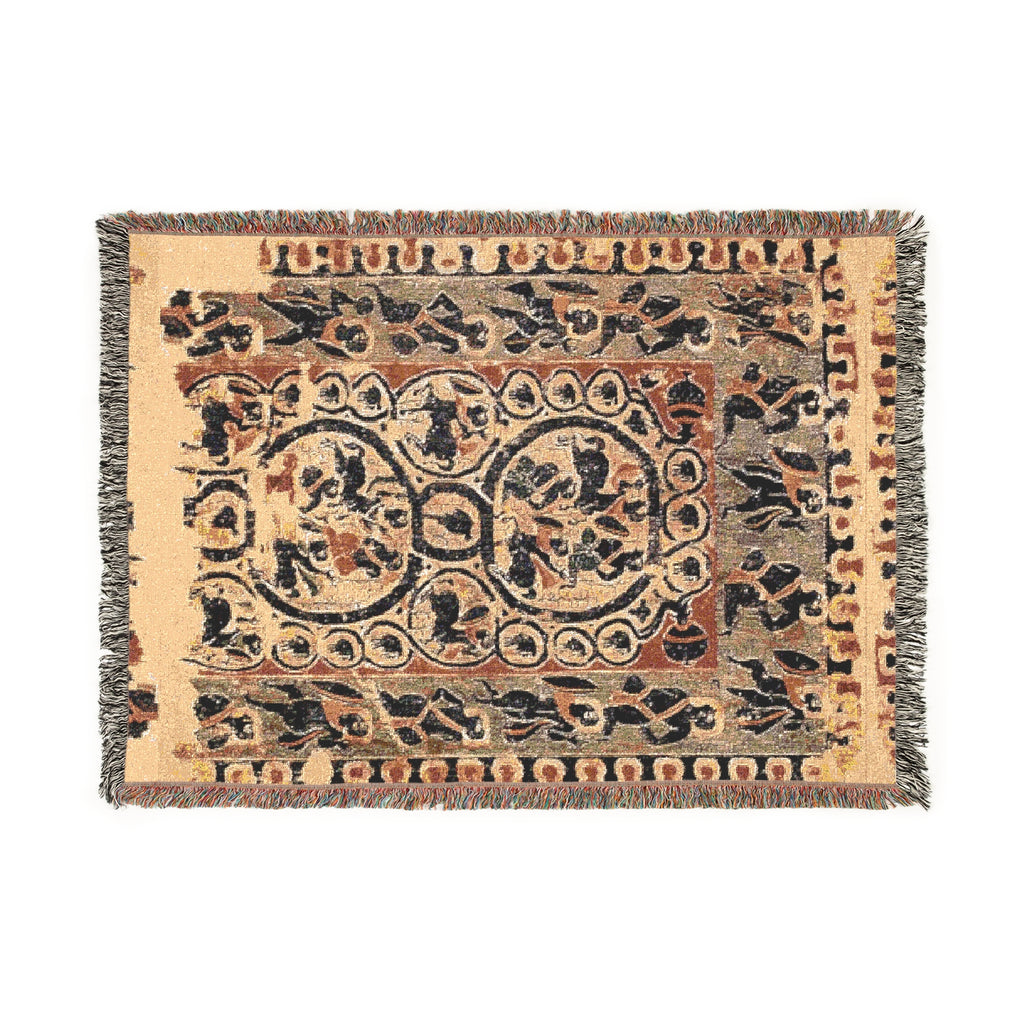 Woven Blanket, "Grapes Vines from Vases" Coptic Tapestry