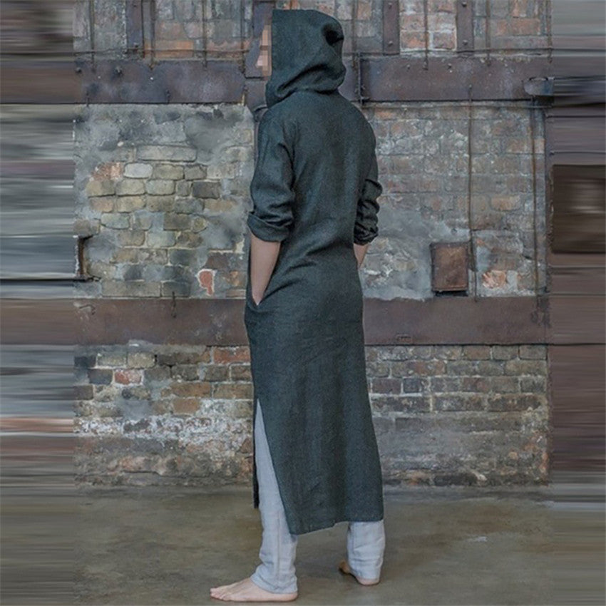 Medieval Long Sleeve Hooded Tunic