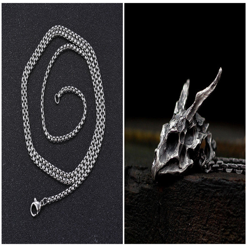 Sterling Silver Brass Demon Dragon Pendant