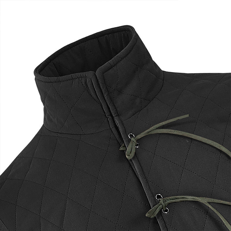 Half Sleeve Armor Vintage Cotton-padded Jacket Contrast Color