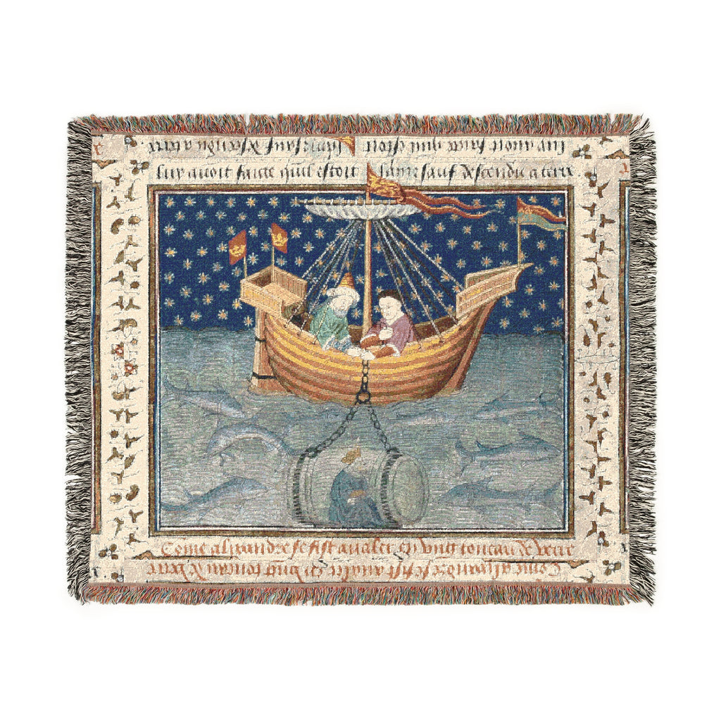 Tapestry Blanket, "Alexander Explores the Sea in a Submarine"