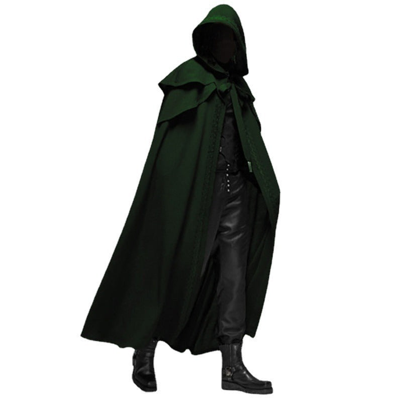 Samurai Wizard Hooded Cape Cloak Performance Costume