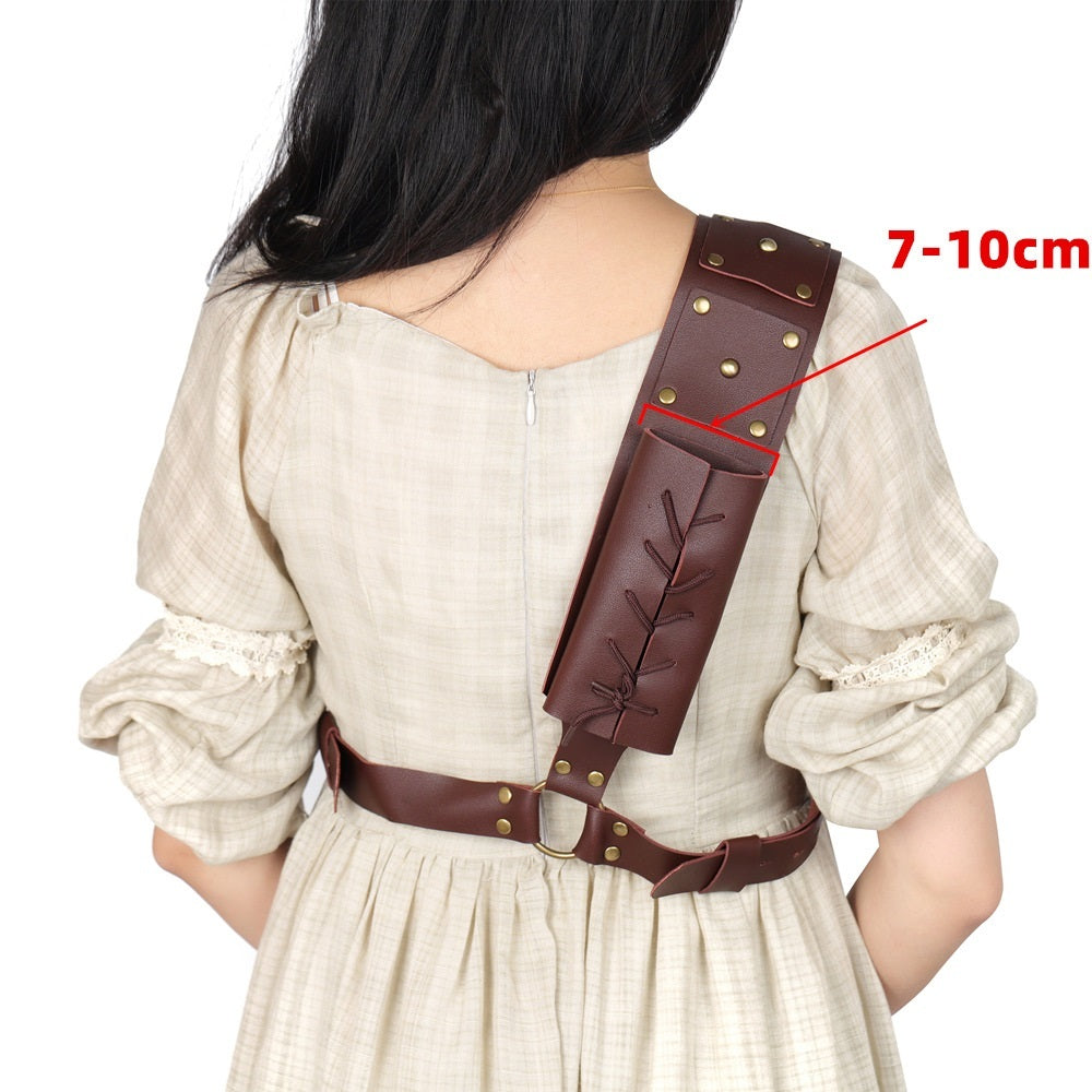Knight Crossbody Strap Tie Sword European Celtic Sabre PU Leather