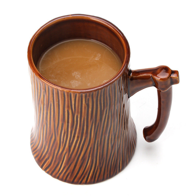 Creative Ceramic Stump Axe Cup