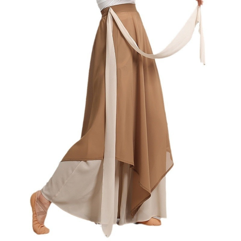 Women's Loose Elegant Snow Practice Wide-leg Pants