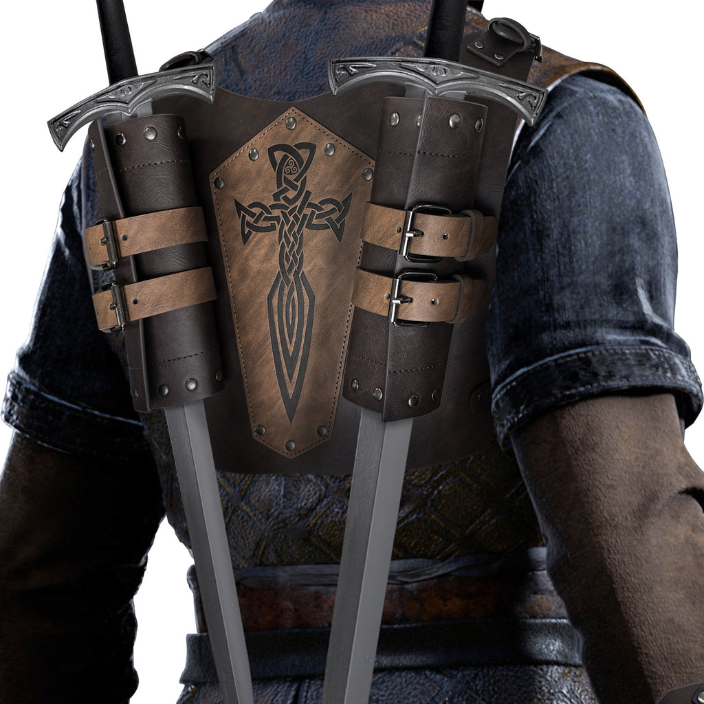 Medieval Strap Large Double Sword Set Retro COSPLAY Props