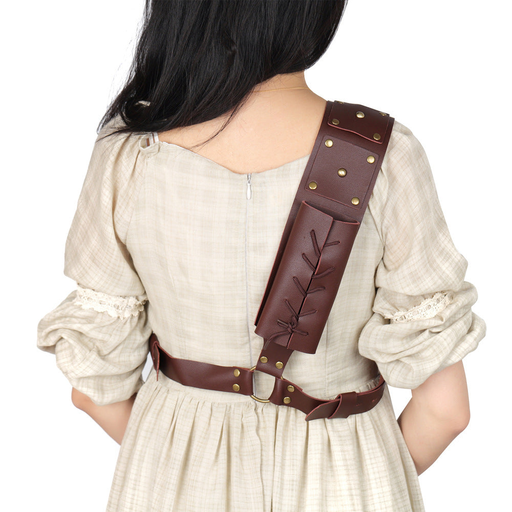 Knight Crossbody Strap Tie Sword European Celtic Sabre PU Leather