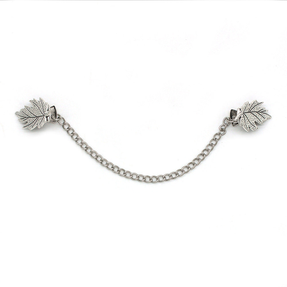 Vintage Fur Collar Clip Tassel Chain Suit Brooch