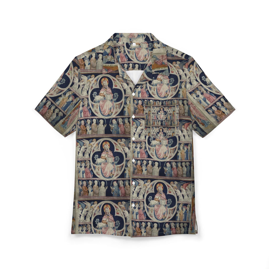 Hawaiian Button-Down Shirt with 'Adoration of the Christ'
