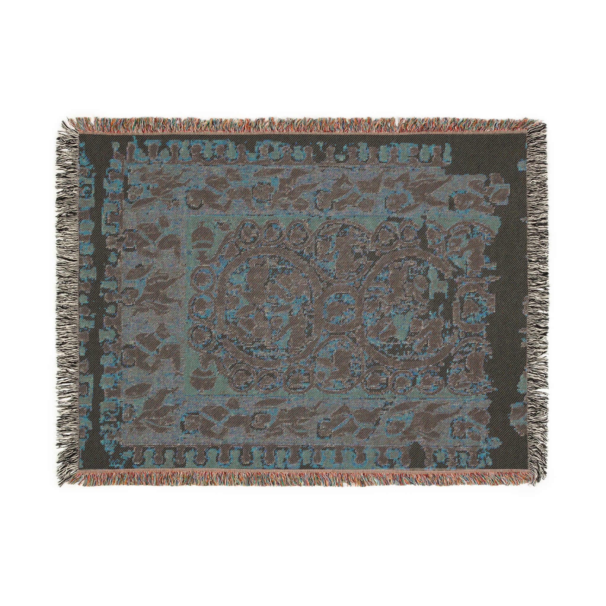 Woven Blanket, "Grapes Vines from Vases" Coptic Tapestry