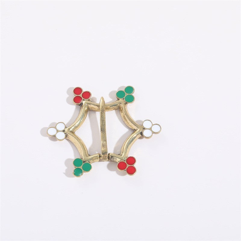 Six-pointed Star Oil Dripping Alloy Viking Brooch Artistic Retro Fashion