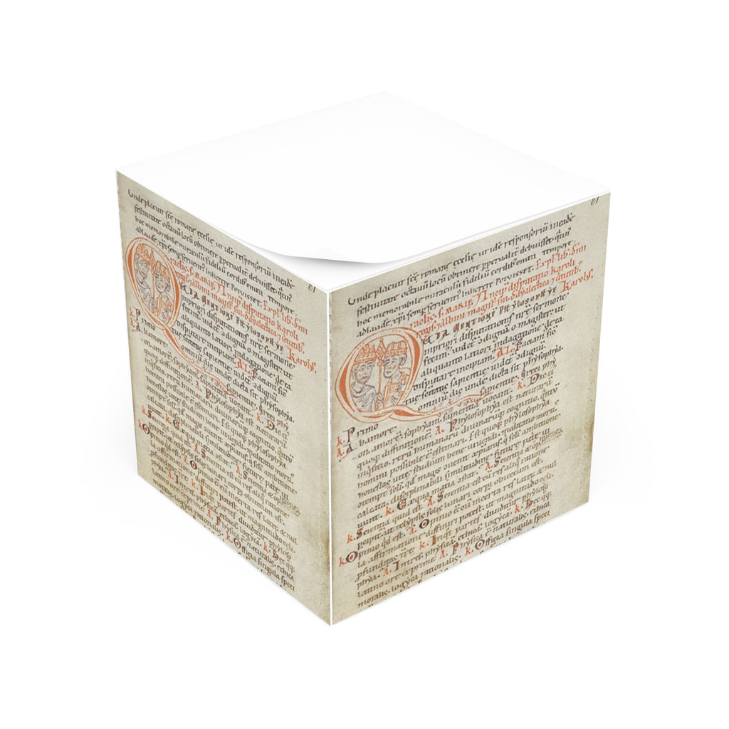 Medieval Manuscript Note Cube,  'Alcuin Dialectic'