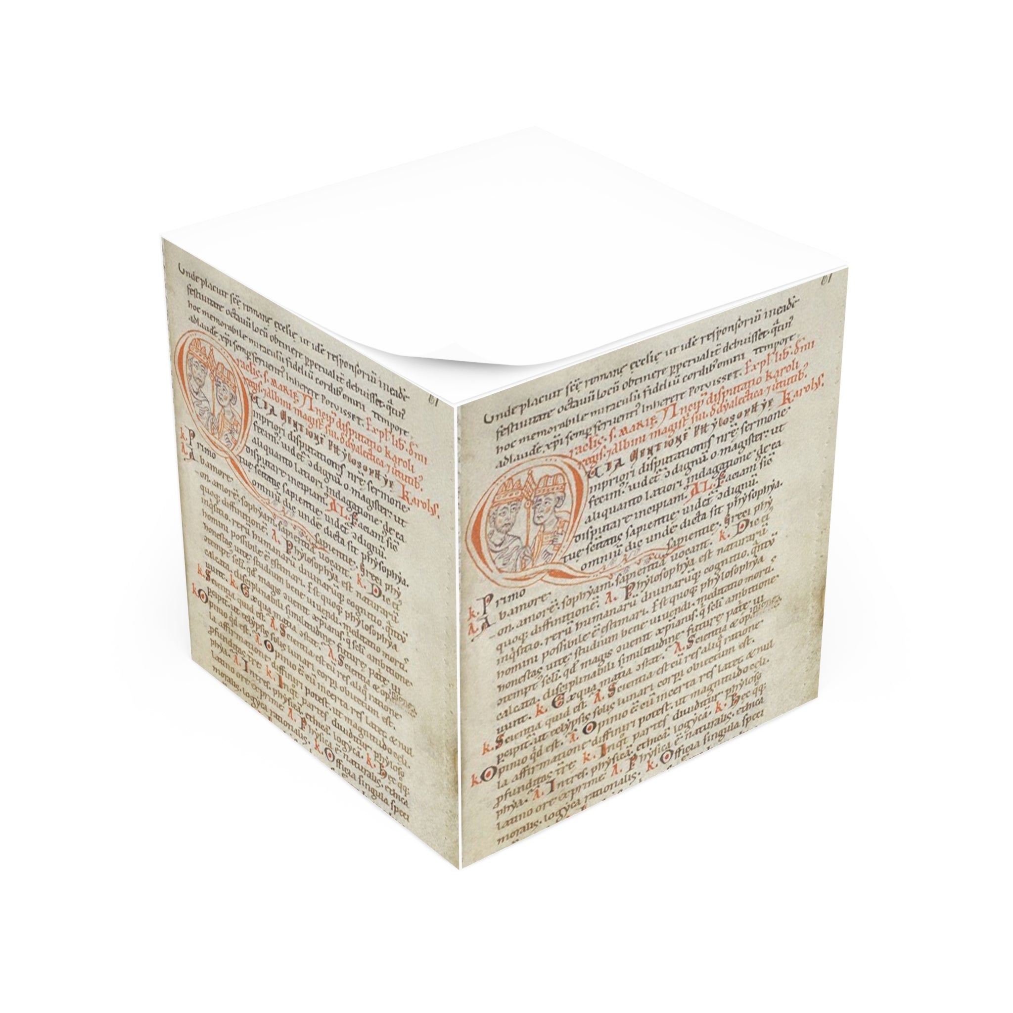 Medieval Manuscript Note Cube,  'Alcuin Dialectic'