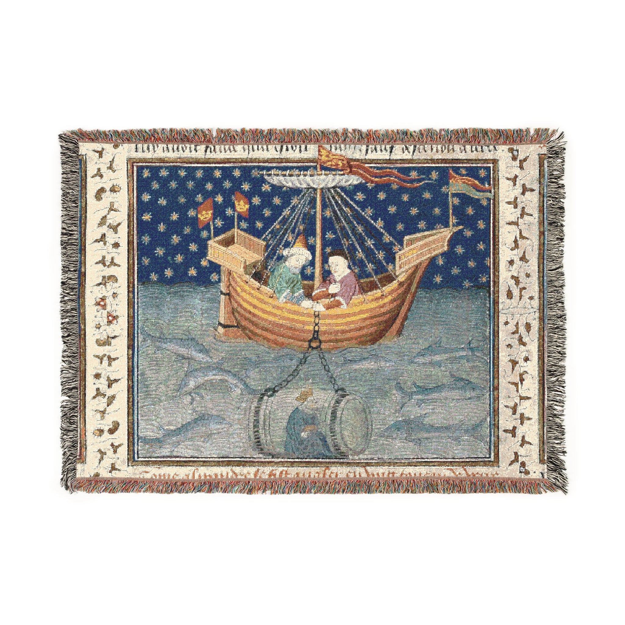 Tapestry Blanket, "Alexander Explores the Sea in a Submarine"