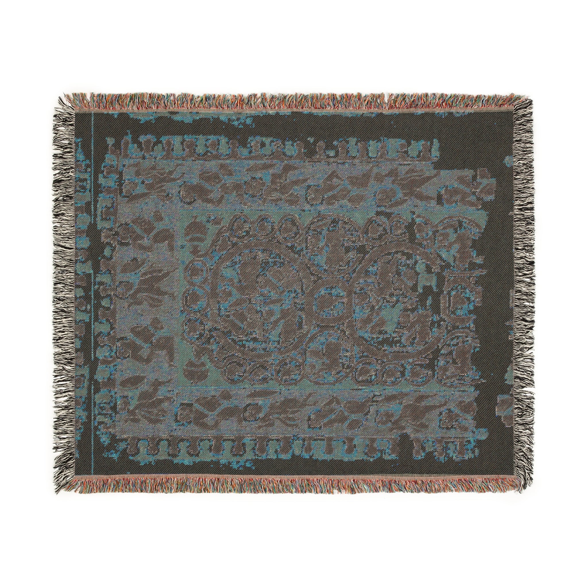 Woven Blanket, "Grapes Vines from Vases" Coptic Tapestry