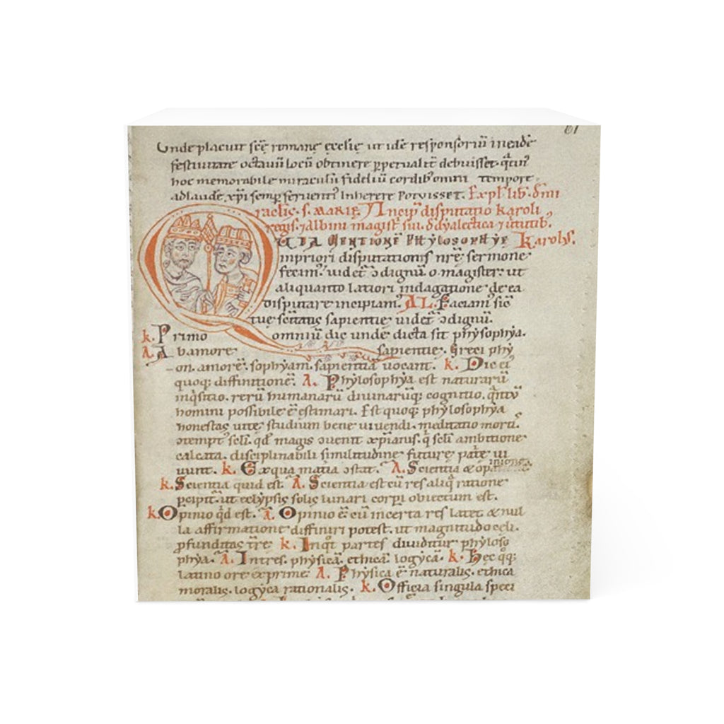 Medieval Manuscript Note Cube,  'Alcuin Dialectic'