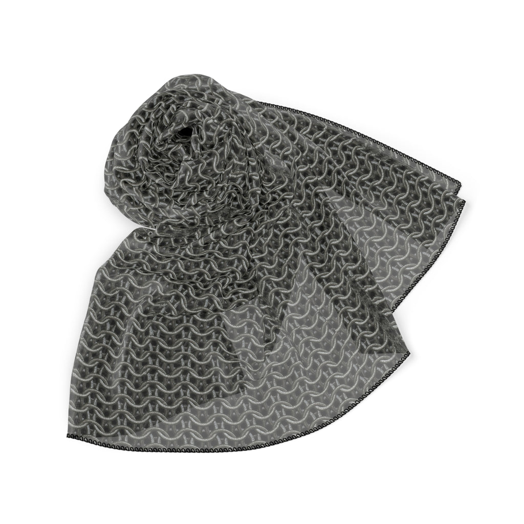 Chain Mail Poly Scarf - Lightweight Fashion Accessory, Unique Gift for Fashionistas, Versatile Neck Wrap, Fantasy Costume, Medieval Inspired