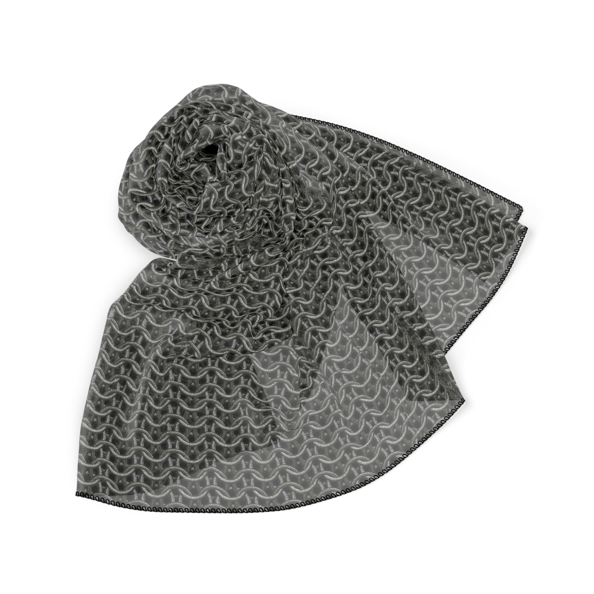 Chain Mail Poly Scarf - Lightweight Fashion Accessory, Unique Gift for Fashionistas, Versatile Neck Wrap, Fantasy Costume, Medieval Inspired