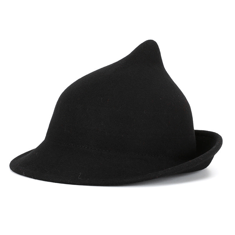Fashion Personality Curling Wool Witch Hat
