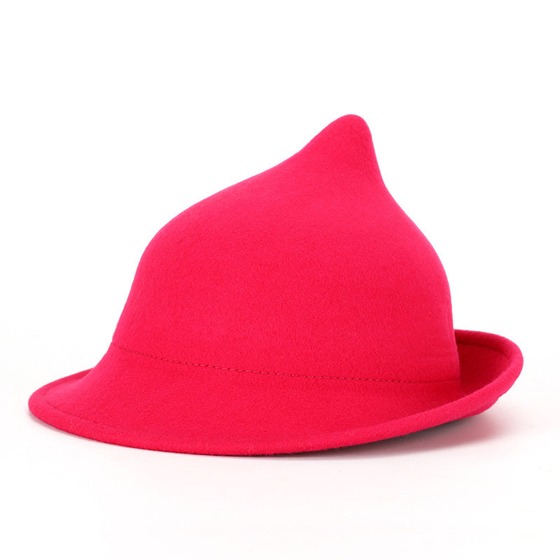 Fashion Personality Curling Wool Witch Hat