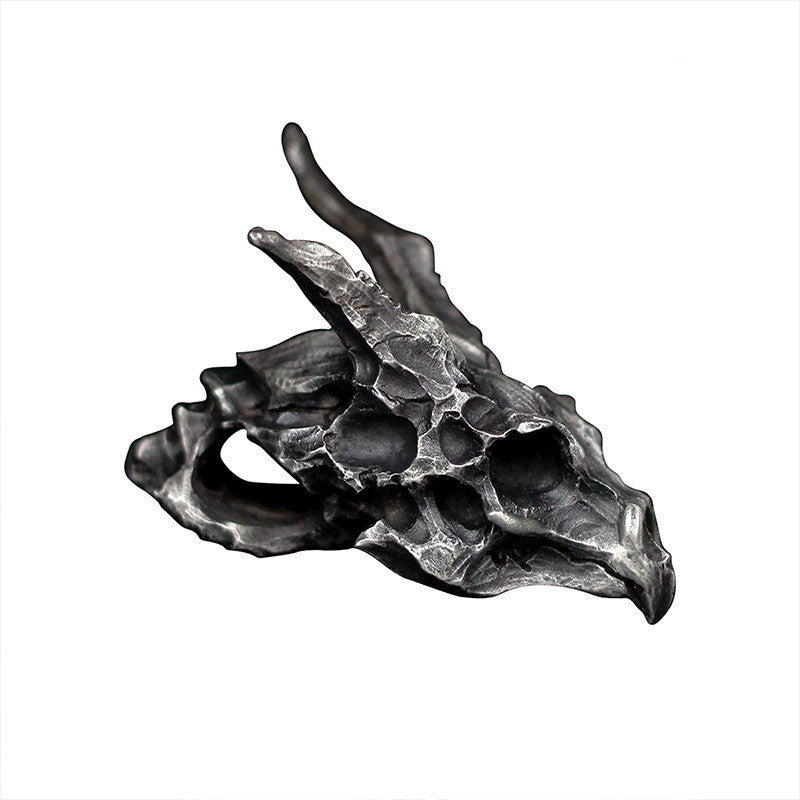 Sterling Silver Brass Demon Dragon Pendant