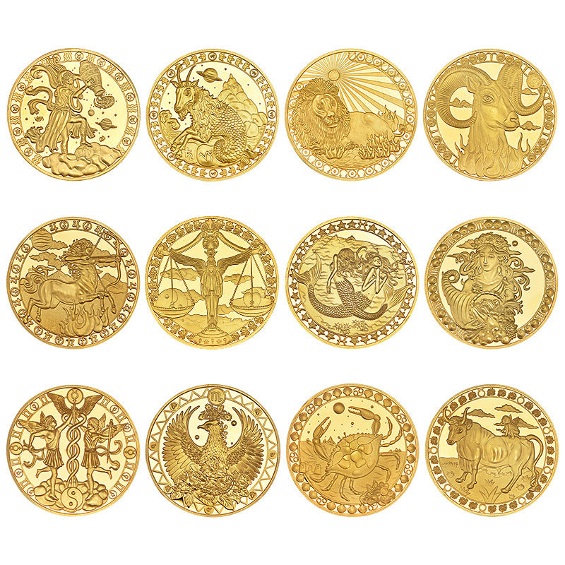 Commemorative Gold 12 Constellation Commemorative Coin Metal Crafts