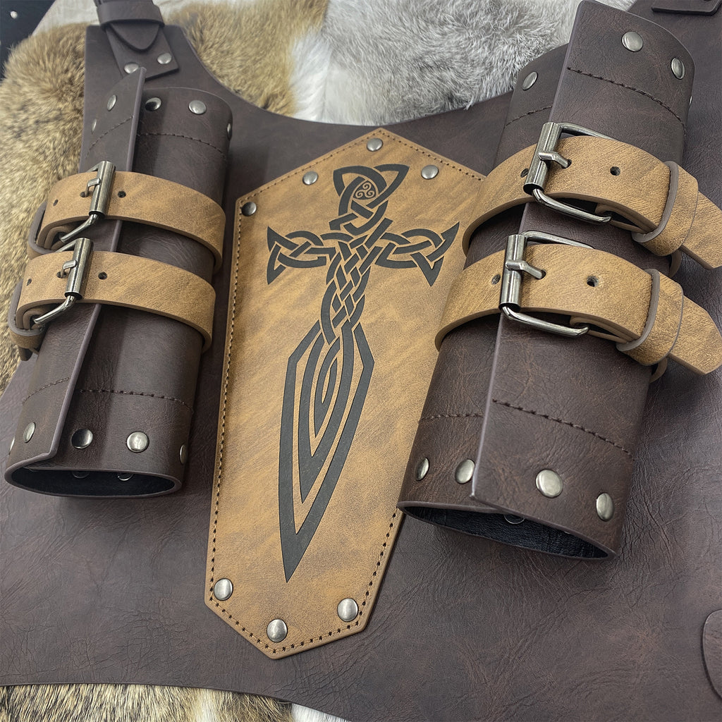 Medieval Strap Large Double Sword Set Retro COSPLAY Props