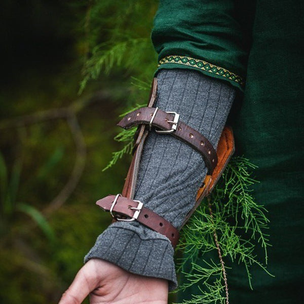 Medieval Renaissance Warrior PU Leather Wrist Gloves