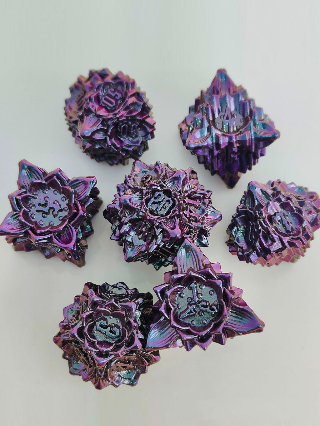 Metal Lotus Dice Polyhedron Board Game