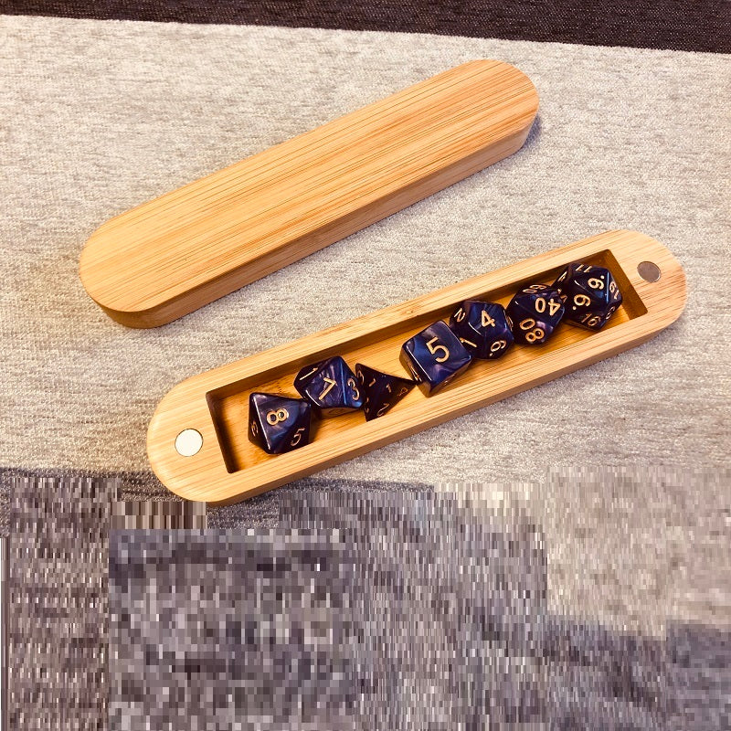 Geometric Shape Wooden Dice Storage Box