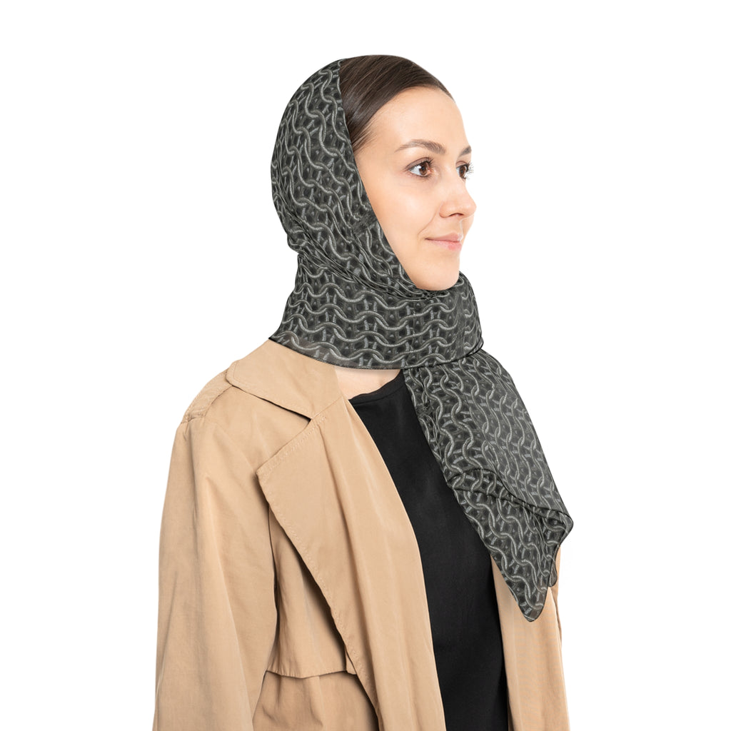 Chain Mail Poly Scarf - Lightweight Fashion Accessory, Unique Gift for Fashionistas, Versatile Neck Wrap, Fantasy Costume, Medieval Inspired