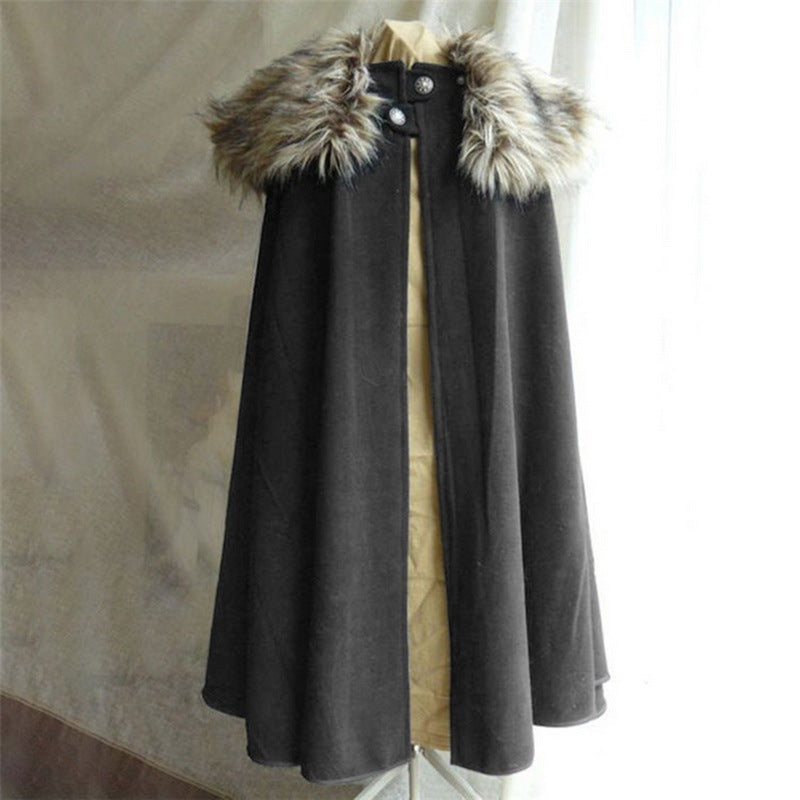 Renaissance fur collar cloak