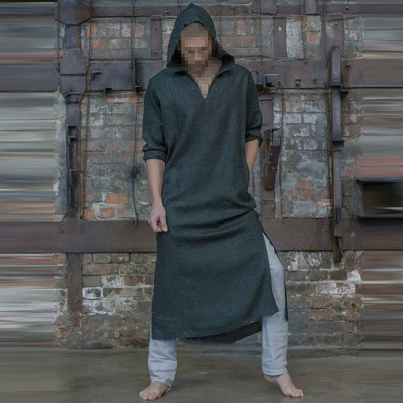 Medieval Long Sleeve Hooded Tunic