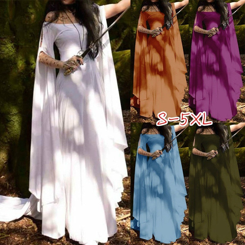 Fairy Dress Medieval Viking Long Sleeve Dress